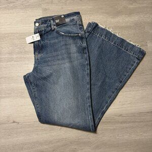 Express 70s Flare Mid Rise Stretch Denim Jeans Size 12 NWT